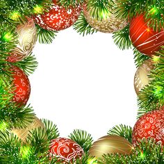 a christmas wreath with baubles and fir branches