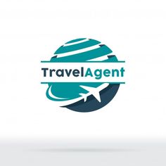 the logo for travel agent, which is designed to look like an airplane flying in the sky