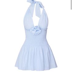 Size Is Too Small For Me! Love This Dress Though :( Brand New With Tags! Brunch Dresses, Loveshackfancy Dress, Brunch Dress, Ruffle Mini Dress, Baby Dress, Baby Blue, New Dress, Love This, Color Blue