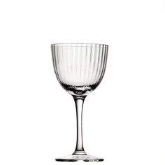 an empty wine glass on a white background