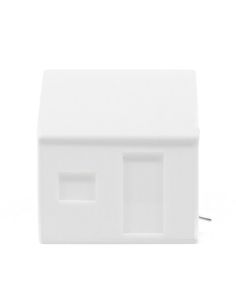 a white house shaped object on a white background