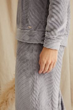 Ever wondered what wearing a warm hug from a teddy bear would feel like? Our new Chevron Lounge Sets have everything covered to bring you the best loungewear yet! The cosy top has full length sleeves and a zip neckline to allow for as much, or little, breathability as needed. The trousers are designed in a wide leg, for a flattering and flexible fit. Wear around the house or for on-the-go comfort. Available in Almond, Rose and Shale Grey. Lounge Suit, Best Loungewear, Shale Grey, Grey Lounge, Man Quilt, Cozy Tops, A Teddy Bear, Floral Duvet, Warm Hug