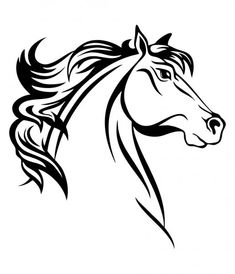 a horse's head with the words your text in purple ink on a white background