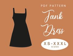 a black dress with the words, tank dress xs - xxl sizes on it