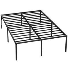 a metal bed frame is shown with no mattresses on the top and bottom part