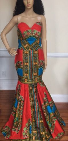 This ankara mermaid dress is stylish, absolutely gorgeous,there is a zipper in the back,Perfect for the girl who wants to turn head,great for all occasions 100% Cotton  Zipper on the back Fully Lined Ankara Mermaid Dress, Bustiers, Mermaid Dress, The Girl Who, Dress Clothes For Women, Cotton Dress, African Print, Cotton Dresses, Ankara