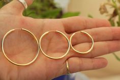 Gold Hoop Earrings, Small Medium Large Endless Women Hoops Jewelry, 27\34\42\48 mm Basic Gold Filled Minimalist Thick Tube Lightweight Hoop