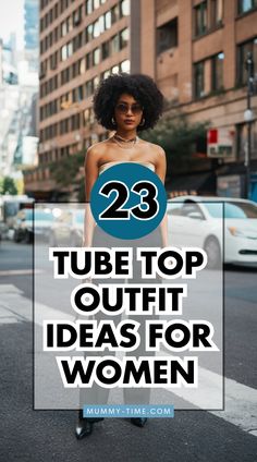 Discover how to style a tube top with our outfit ideas! 🌿👗 From casual chic to evening elegance, these looks will elevate your style. Our tube top outfit ideas are perfect for any occasion. Check them out now! 🌸 #FashionInspo #OutfitIdeas #TubeTopStyle Style A Tube Top, How To Style A Tube Top, Denim Tube Top Outfit, Outfit With Tube Top, Tube Top Outfit Ideas, Tube Top Outfit, Top Outfit Ideas, Denim Tube Top, Tube Top Outfits