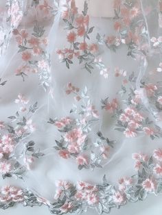 White Tulle Fabric, Flower Girls Dresses, Bridal Applique, Pastel Pink Aesthetic, Gowns Prom, White Tulle, Dress Flower, Lace Weddings