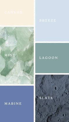 the color scheme for marine blue, green, and beige is shown in three different shades