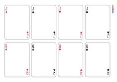 playing cards with the numbers four, five and seven in each card are marked out