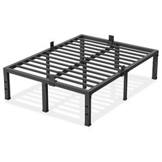 a metal bed frame is shown with no mattresses on the top and bottom part