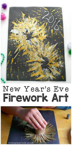 the new year's eve fireworks art project is fun for kids and adults to do