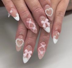 Cute Simple Nails, Acrylic Press On Nails, Summery Nails, Hello Kit, Girly Acrylic Nails, Cute Acrylic Nail Designs