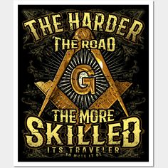 the harder the road the more skilled it's traveler sticker on a black background