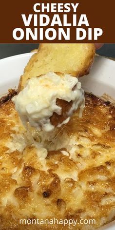 cheesey cheesy onion dip is an easy appetizer