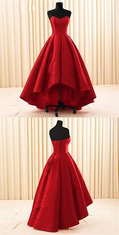 डिजाइनर कपड़े, Red Lace Prom Dress, High Low Prom Dress, Red Ball, Prom Dress Inspiration