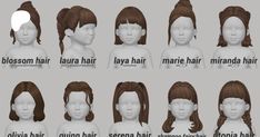 many different types of hair for the head and shoulders, all with names on them