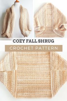 the crochet pattern for cozy fall shrug