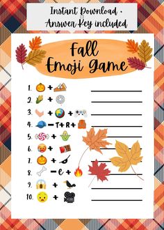 an autumn themed printable game for kids