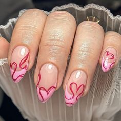 Simple Fall Nails, Cute Simple Nails, Heart Nail, Nagel Tips, Gel Nail Tips, Nail Designs Valentines, Nail Forms, Nail Art Ideas, Heart Nails