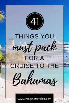 Bahamas Cruise Packing Guide- complete packing list with cruise essentials, casual and elegant outfits to pack, tips for packing your embarkation carry on, shore excursions, and how to pack for formal nights. This is your ultimate guide for packing for a cruise to the Bahamas. Packing For Bahamas Cruise, What To Pack For Bahamas Cruise, Cruise Packing List For Family, Packing List For A Cruise, Bahamas Cruise Packing List, Caribbean Cruise Packing List