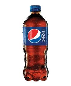 a bottle of pepsi soda on a white background