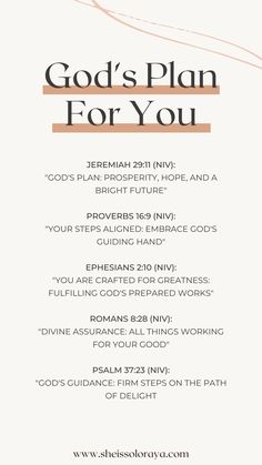 a flyer with the words god's plan for you