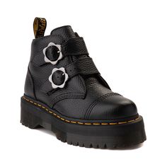 Devon Flower Buckle Leather Platform Boots, Dr Martens Devon Outfit, Flower Buckle Doc Martens Outfit, Flower Doc Martens, Devon Flower Dr Martens, Devon Flower Dr Martens Outfit, Doc Martens Devon