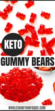 keto gummy bears on a white plate