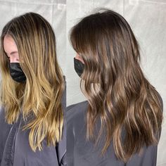 Light Brown Hair Reverse Balayage, Reverse Balayage Dark Blonde, Reverse Balayage Light Brown, Reverse Highlights Brown, Reverse Balayage Before And After, Reverse Balayage Blonde To Brown, Grown Out Balayage, Balayage Before And After, Dye Inspiration