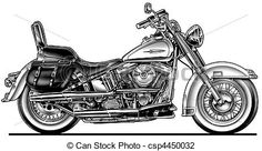 a black and white drawing of a motorcycle