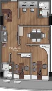 the floor plan for a two bedroom apartment with an attached kitchen and living room area