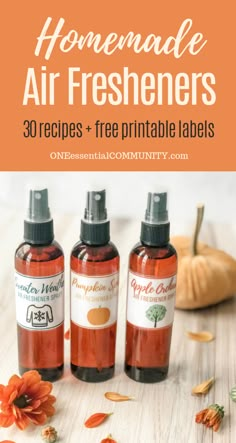 Air Freshener Recipes, Homemade Air Freshener, Recipes Pumpkin, Iced Chai, Essential Oil Spray