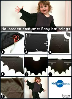 the instructions for how to make a bat costume that is easy and fun, perfect for halloween