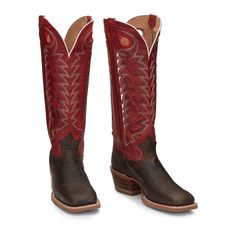 You'll Be Sure To Turn Heads In The Rosston 16-Inch Tall 3r Buckaroo Men's Cowboy Boot With A Striking Leather Upper Accented By Inventive Stitching And Subtle Piping Along The Collar. The Cowhide Vamp Features A Bull Hide Print On A Square Toe And Dress Heel That Allows For A Relaxed Fit In The Stirrup. The Orthotic Insoles Guarantee Comfort And Stability And The Double Stitch Welt Offers Durability Whether You're In The Saddle Or Out On The Town. Details Material: Cowhide Toe Shape: Medium Squ Mens High Boots, Mens Tall Boots, Custom Cowboy Boots, Tony Lama Boots, Red Cowboy Boots, Cowboy Stuff, Buckaroo Boots, Cowgirl And Horse, Blue Prints