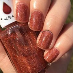 Copper Nail Polish, Nail Education, Copper Nail, Nail Polish Glitter, Copper Nails, Bridal Hairdo, Vegan Nail Polish, Paws And Claws, Glitter Nail Polish