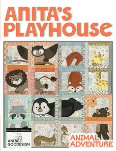 the cover of an animal playhouse book with pictures of animals and other things on it