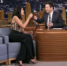 the tonight show's host is talking to her friend