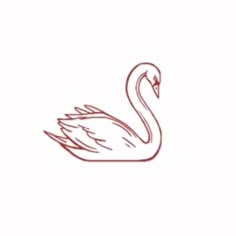 a drawing of a swan on a white background