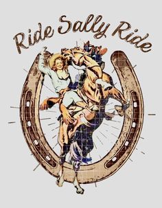 a cowboy riding on the back of a horse in a circle with words ride salty rice