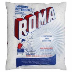 a white pillow with the word roma on it and an image of a man washing his hands