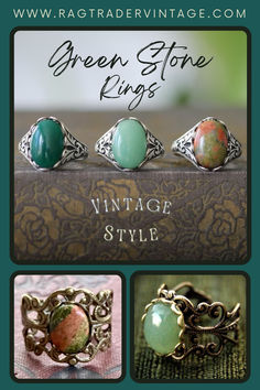 Good luck choosing between green Aventurine, Unakite, or Agate semi-precious stones set in Ragtrader’s antiqued silver or brass adjustable rings. Refresh your outfit to celebrate spring birthdays, St. Patrick’s Day, or a season of new growth. Our stones are all different giving each ring unique character. Green and Tree Agate can be found in our Etsy shop as well! Grow your collections with our matching earrings and necklaces that all come in their own ready to share gift box! Green Amulet Jewelry For May Birthstone, Antique Green Locket Jewelry, Moss Agate Pendant Jewelry With Natural Stones, Labradorite Amulet Necklaces As Gift, Labradorite Cabochon Gemstones For Gifts, Green Stone Rings, Spring Birthday, Vintage Style Jewellery