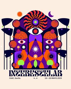 the poster for interspace air, featuring an image of two faces with different shapes and colors