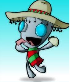 a cartoon character wearing a sombrero and holding a toothbrush in one hand