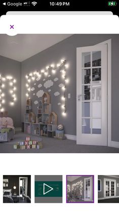 an image of a room with lights on the wall