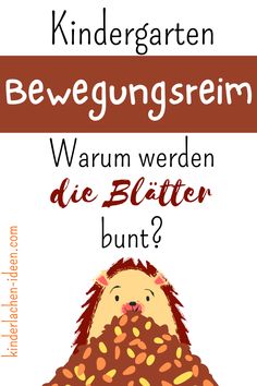 a poster with the words kindergarten bewegungsreim and an image of a hedge