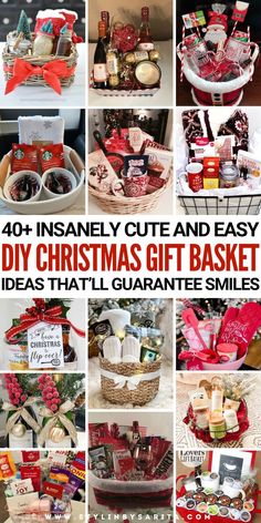 DIY Christmas gift basket ideas Diy Christmas Hampers, Diy Christmas Gift Basket Ideas, Best Christmas Gift Baskets, Christmas Gift Hampers, Holiday Gift Baskets