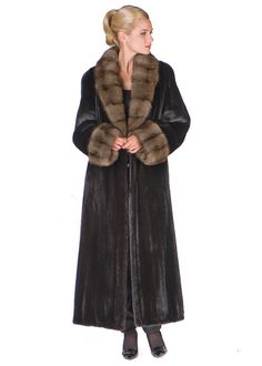 Sable Collar and Cuffs - Natural Ranch Mink Coat - 6$12,995.00 $7,995.00http://www.madisonavenuemalls.com/shop/furs/mink/mink-coats/sable-collar-and-cuffs-natural-ranch-mink-coat/?attribute_pa_size=6 Coat Styling, Fox Collar, Types Of Coats, Uniform Fashion, Winter Jackets Women