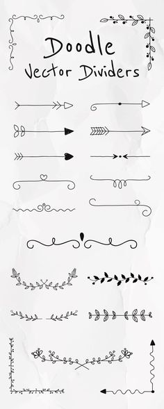 some type of hand drawn doodles with different shapes and sizes on them, including arrows